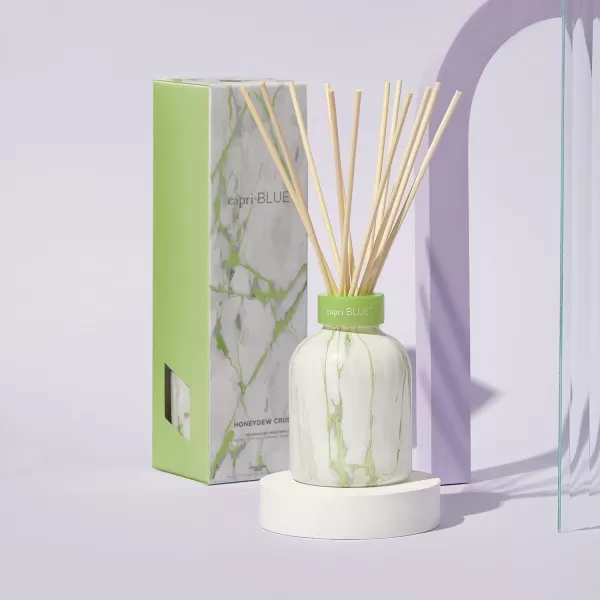 Capri Blue Reed Diffuser Set  Includes Modern Marble Oil Diffuser Diffuser Sticks ampamp Aroma Diffuser Oil  Air Freshener  Diffusers for Home Decor  Honeydew Crush Diffuser Scents 57 fl ozHoneydew Crush