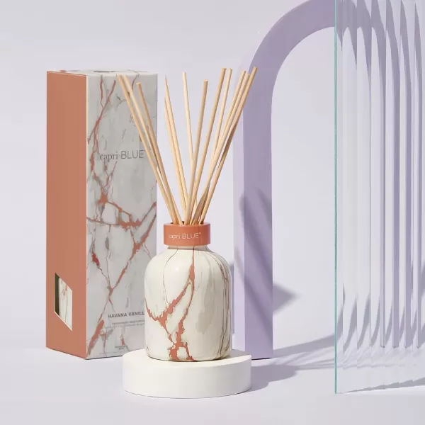 Capri Blue Reed Diffuser Set  Includes Modern Marble Oil Diffuser Diffuser Sticks ampamp Aroma Diffuser Oil  Air Freshener  Diffusers for Home Decor  Honeydew Crush Diffuser Scents 57 fl ozHavana Vanilla