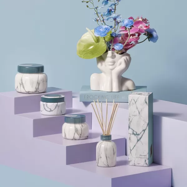 Capri Blue Reed Diffuser Set  Includes Modern Marble Oil Diffuser Diffuser Sticks ampamp Aroma Diffuser Oil  Air Freshener  Diffusers for Home Decor  Honeydew Crush Diffuser Scents 57 fl ozVolcano