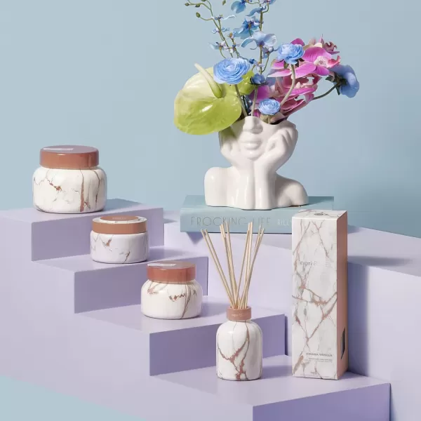 Capri Blue Reed Diffuser Set  Includes Modern Marble Oil Diffuser Diffuser Sticks ampamp Aroma Diffuser Oil  Air Freshener  Diffusers for Home Decor  Honeydew Crush Diffuser Scents 57 fl ozHavana Vanilla