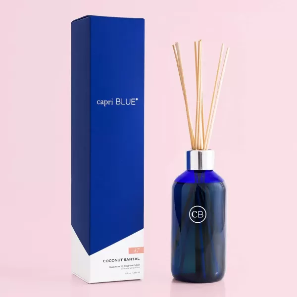Capri Blue Reed Oil Diffuser  Volcano  Comes with Diffuser Sticks Oil and Glass Bottle  Aromatherapy Diffuser  8 Fl Oz  Navy BlueCoconut Santal  Cobalt Blue