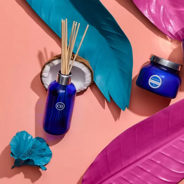 Capri Blue Reed Oil Diffuser  Volcano  Comes with Diffuser Sticks Oil and Glass Bottle  Aromatherapy Diffuser  8 Fl Oz  Navy BlueCoconut Santal  Cobalt Blue
