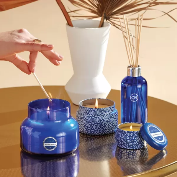 Capri Blue Reed Oil Diffuser  Volcano  Comes with Diffuser Sticks Oil and Glass Bottle  Aromatherapy Diffuser  8 Fl Oz  Navy BlueHavana Vanilla  Cobalt Blue