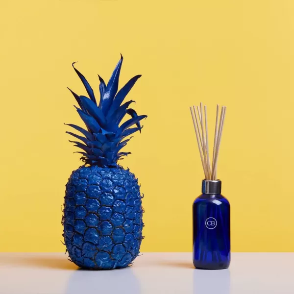Capri Blue Reed Oil Diffuser  Volcano  Comes with Diffuser Sticks Oil and Glass Bottle  Aromatherapy Diffuser  8 Fl Oz  Navy BluePineapple Flower  Cobalt Blue
