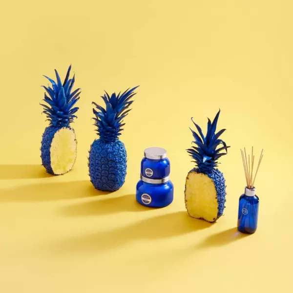 Capri Blue Reed Oil Diffuser  Volcano  Comes with Diffuser Sticks Oil and Glass Bottle  Aromatherapy Diffuser  8 Fl Oz  Navy BluePineapple Flower  Cobalt Blue