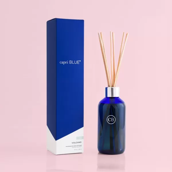 Capri Blue Reed Oil Diffuser  Volcano  Comes with Diffuser Sticks Oil and Glass Bottle  Aromatherapy Diffuser  8 Fl Oz  Navy BlueVolcano  Cobalt Blue