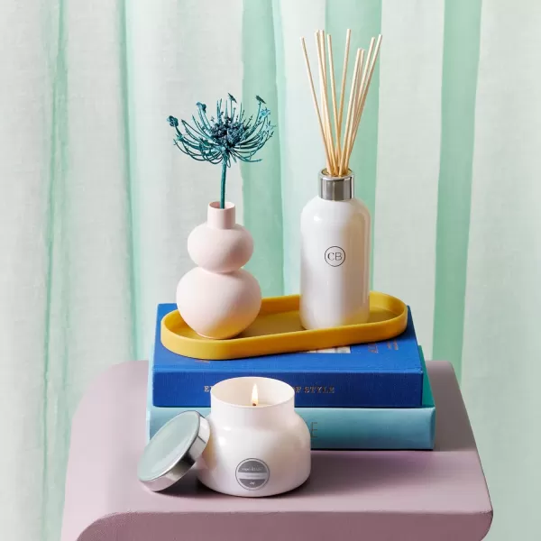 Capri Blue Reed Oil Diffuser  Volcano  Comes with Diffuser Sticks Oil and Glass Bottle  Aromatherapy Diffuser  8 Fl Oz  Navy BlueVolcano  White
