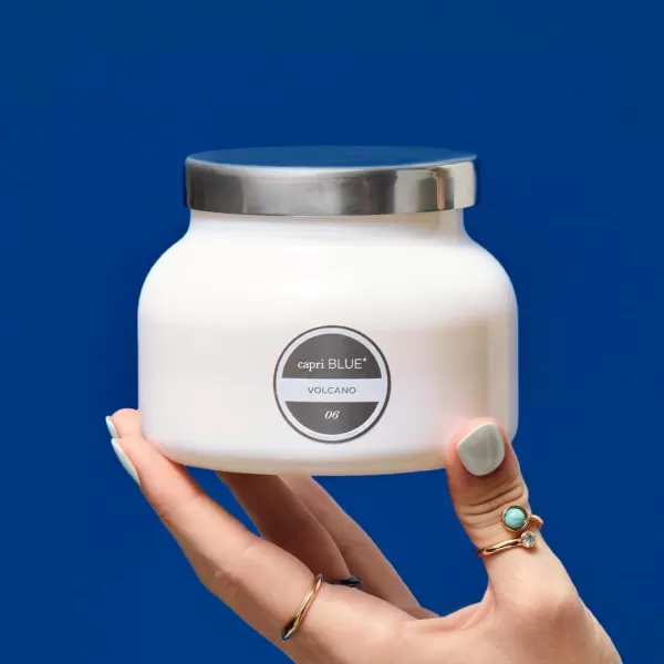 Capri Blue Volcano Scented Candles  Luxury Candles for Home Scented with Tropical Fruit ampamp Sugared Citrus  Soy Candle Wax Blend  Tropical Candle  Jar Candles  Blue Candle 19 ozWhite
