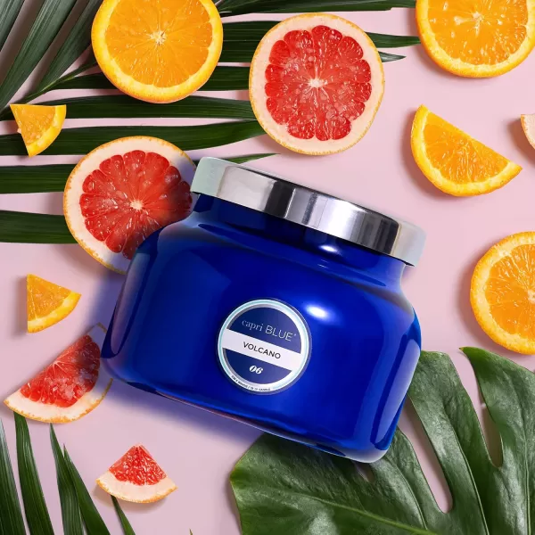 Capri Blue Volcano Scented Candles  Luxury Candles for Home Scented with Tropical Fruit ampamp Sugared Citrus  Soy Candle Wax Blend  Tropical Candle  Jar Candles  Blue Candle 19 ozBlue