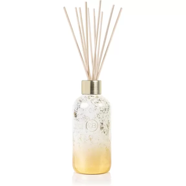 Capri Blue Glimmer Reed Diffuser Set  includes Diffuser Sticks Volcano Diffuser Oil and Glass Oil Diffuser Bottle  White ampamp Gold Diffusers for Home Decor 8 fl ozVolcano