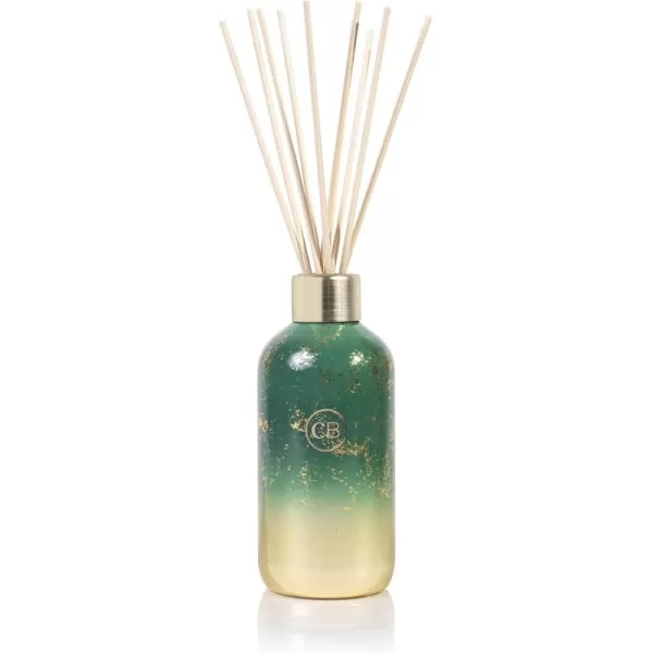 Capri Blue Glimmer Reed Diffuser Set  includes Diffuser Sticks Volcano Diffuser Oil and Glass Oil Diffuser Bottle  White ampamp Gold Diffusers for Home Decor 8 fl ozCrystal Pine