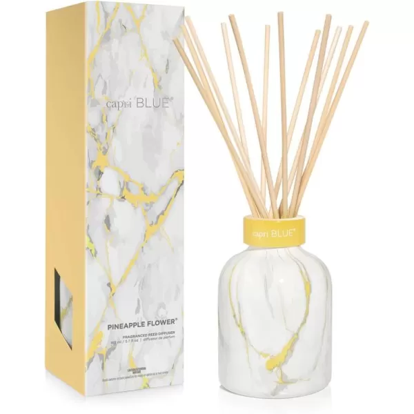 Capri Blue Reed Diffuser Set  Includes Modern Marble Oil Diffuser Diffuser Sticks ampamp Aroma Diffuser Oil  Air Freshener  Diffusers for Home Decor  Honeydew Crush Diffuser Scents 57 fl ozPineapple Flower