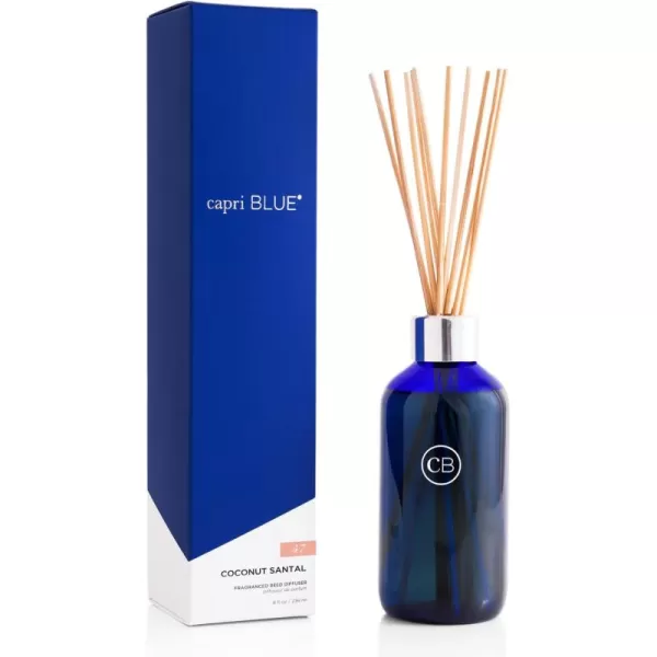 Capri Blue Reed Oil Diffuser  Volcano  Comes with Diffuser Sticks Oil and Glass Bottle  Aromatherapy Diffuser  8 Fl Oz  Navy BlueCoconut Santal  Cobalt Blue