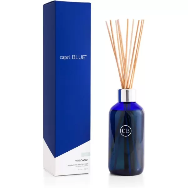 Capri Blue Reed Oil Diffuser  Volcano  Comes with Diffuser Sticks Oil and Glass Bottle  Aromatherapy Diffuser  8 Fl Oz  Navy BlueVolcano  Cobalt Blue