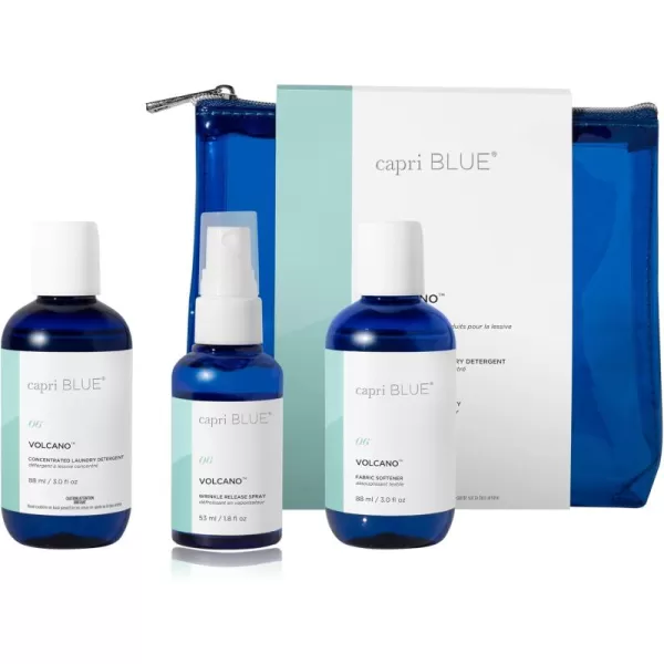 Capri Blue Volcano Laundry Gift Set  Includes NonToxic Laundry Detergent Fabric Softener Liquid and Wrinkle Release Spray  Vegan ampamp Cruelty Free Laundry Supplies