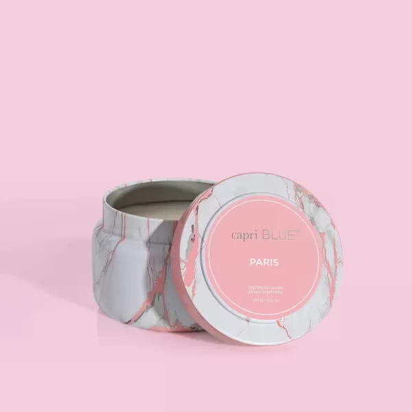 Capri Blue Paris Scented Candle  Modern Marble Printed Travel Tin Jar Candle  Luxury Aromatherapy Candle 85 oz