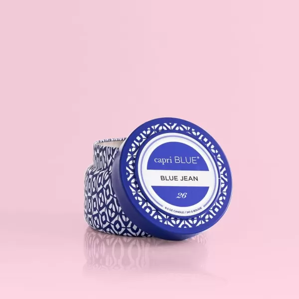 Capri Blue Tin Candle  85 Oz  Luxury Aromatherapy Candle with a Soy Wax Blend  Blue Jean Scented Candle
