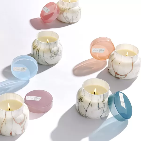 Capri Blue Paris Candle  Modern Marble Signature Jar  Glass Candle Holder with Glass Lid  Luxury Aromatherapy Candle  19 Oz