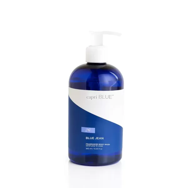 Capri Blue Blue Jean Body Wash  Linen Scented Liquid Body Soap  Moisturizing Body Wash  Paraben Sulfate CrueltyFree Vegan Body Wash 12 Oz