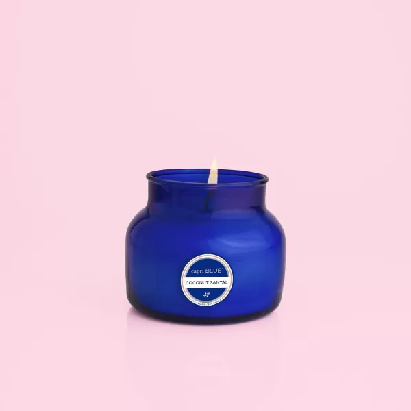 Capri Blue Scented Candles  Soy Candle Wax Blend  Jar Candles  Blue Candle Gifts for Women ampamp Men  Luxury Candles for Home Scented with Lemon Flower ampamp Sweet Sugar Cane  Pineapple Flower 19 ozCoconut Santal