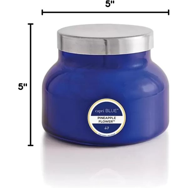 Capri Blue Scented Candles  Soy Candle Wax Blend  Jar Candles  Blue Candle Gifts for Women ampamp Men  Luxury Candles for Home Scented with Lemon Flower ampamp Sweet Sugar Cane  Pineapple Flower 19 ozPineapple Flower