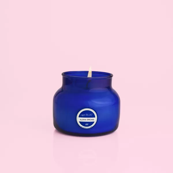 Capri Blue Scented Candles  Soy Candle Wax Blend  Jar Candles  Blue Candle Gifts for Women ampamp Men  Luxury Candles for Home Scented with Lemon Flower ampamp Sweet Sugar Cane  Pineapple Flower 19 ozAloha Orchid