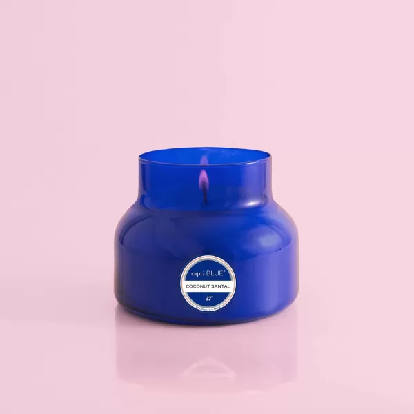 Capri Blue Scented Candles  Soy Candle Wax Blend  Jar Candles  Blue Candle Gifts for Women ampamp Men  Luxury Candles for Home Scented with Lemon Flower ampamp Sweet Sugar Cane  Pineapple Flower 19 ozCoconut Santal