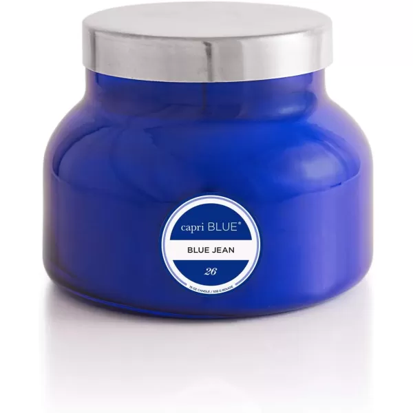 Capri Blue Scented Candles  Soy Candle Wax Blend  Jar Candles  Blue Candle Gifts for Women ampamp Men  Luxury Candles for Home Scented with Lemon Flower ampamp Sweet Sugar Cane  Pineapple Flower 19 ozBlue Jean