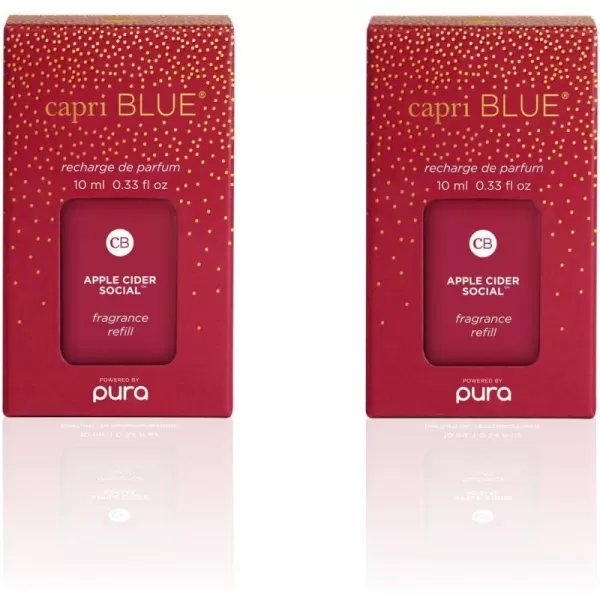 Capri Blue Pura Smart Home Plugin Diffuser Refills  Coconut Santal Capri Blue Pura Refills  Pura Diffuser Refills with Hibiscus ampamp Lime Scents  LongLasting Aromatherapy Diffuser Pack of 2Apple Cider Social