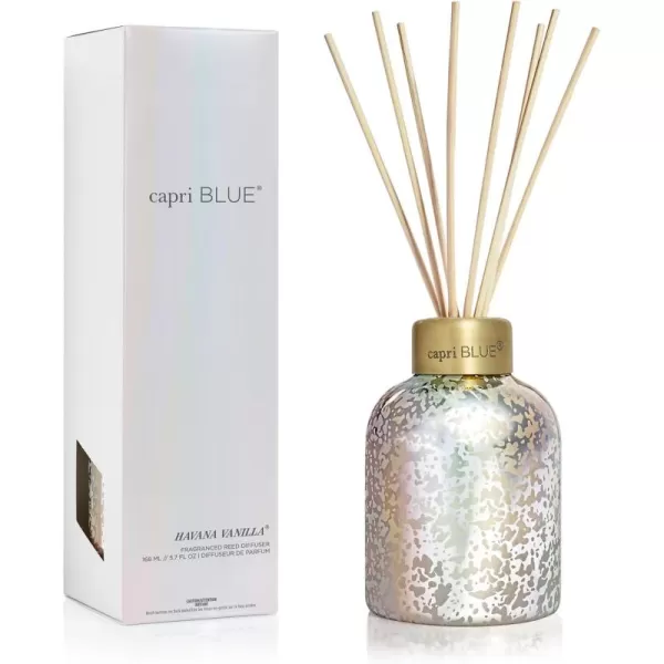 imageCapri Blue Reed Diffuser  Comes with Havana Vanilla Scented Diffuser Oil Diffuser Sticks and Mercury Iridescent Glass Bottle  Aromatherapy Diffuser 57 fl ozHavana Vanilla