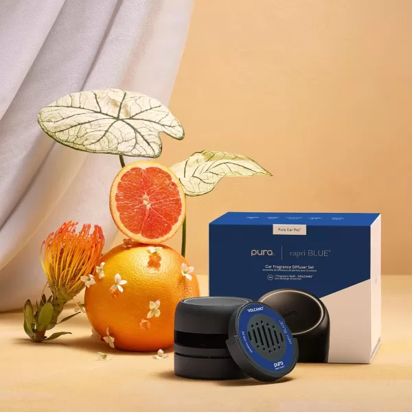 imageCapri Blue Volcano Pura Car Diffuser  Pura Car Air Freshener with Refills  Volcano Car Scent Diffuser Refills with Notes of Tropical Fruits ampamp Sugared Citrus  Car Accessories