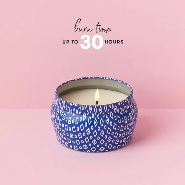 imageCapri Blue Volcano Scented Mini Tin Candle  Printed Mini Tin Jar Candle  Luxury Candles for Home Scented with Tropical Fruit ampamp Sugared Citrus  Soy Candle Wax Blend  Aqua Candle 3 ozBlue