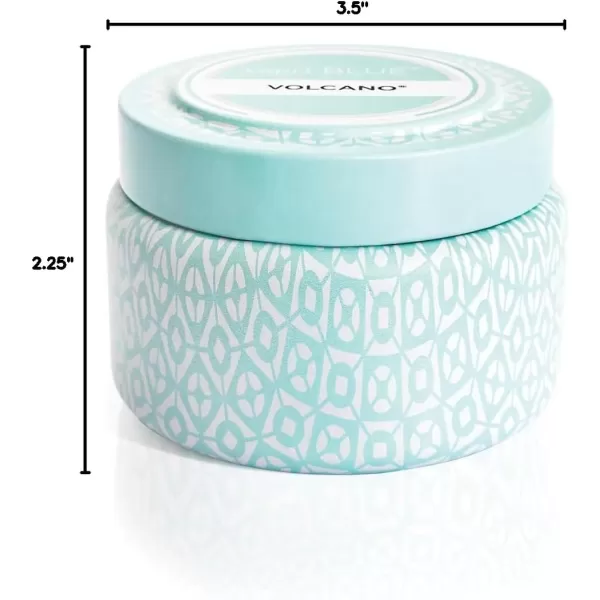imageCapri Blue Volcano Scented Travel Tin Candle  Printed Travel Tin Jar Candle  Luxury Candle with a Soy Wax Blend  Volcano Candles with a Citrus Scent  White Candle 85 ozAqua