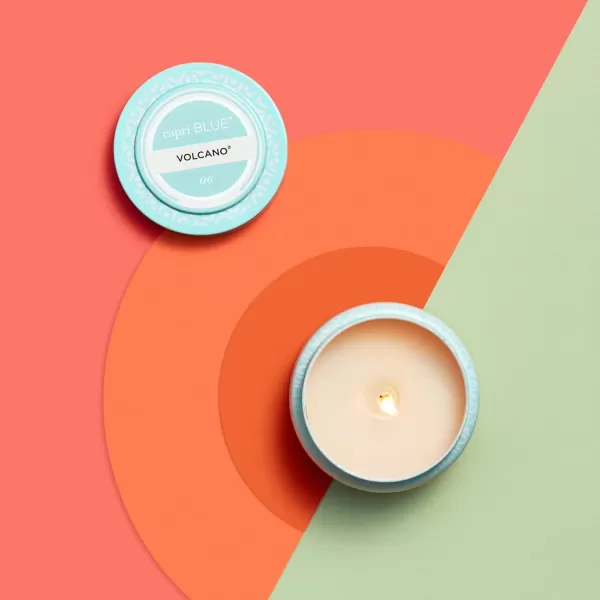 imageCapri Blue Volcano Scented Travel Tin Candle  Printed Travel Tin Jar Candle  Luxury Candle with a Soy Wax Blend  Volcano Candles with a Citrus Scent  White Candle 85 ozAqua