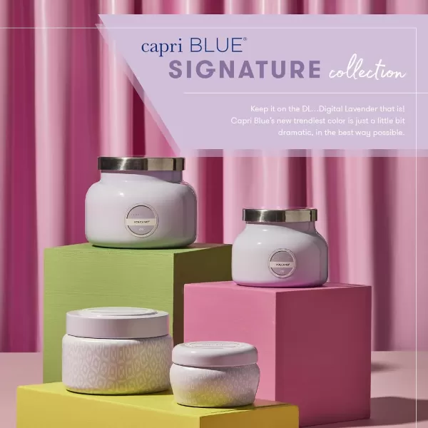 imageCapri Blue Volcano Scented Travel Tin Candle  Printed Travel Tin Jar Candle  Luxury Candle with a Soy Wax Blend  Volcano Candles with a Citrus Scent  White Candle 85 ozDigital Lavender
