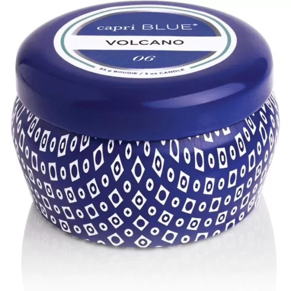 imageCapri Blue Volcano Scented Mini Tin Candle  Printed Mini Tin Jar Candle  Luxury Candles for Home Scented with Tropical Fruit ampamp Sugared Citrus  Soy Candle Wax Blend  Aqua Candle 3 ozBlue