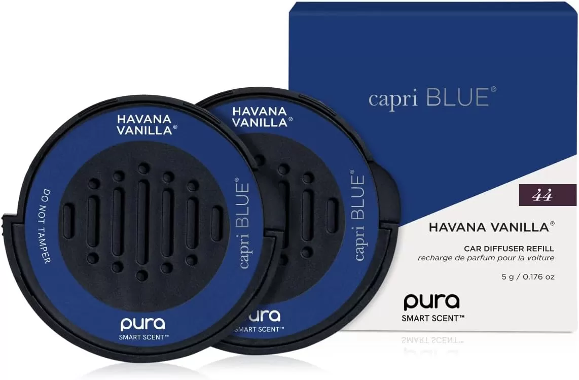 imageCapri Blue Havana Vanilla Pura Car Diffuser Refills  Use with Pura Car Air Fresheners  Car Scent Diffuser Refill with Notes of Vanilla Bergamot ampamp Sandalwood  Car Accessories 2 Pack Refills OnlyHavana Vanilla