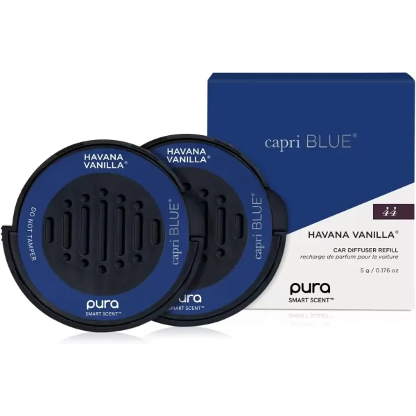 imageCapri Blue Havana Vanilla Pura Car Diffuser Refills  Use with Pura Car Air Fresheners  Car Scent Diffuser Refill with Notes of Vanilla Bergamot ampamp Sandalwood  Car Accessories 2 Pack Refills OnlyHavana Vanilla
