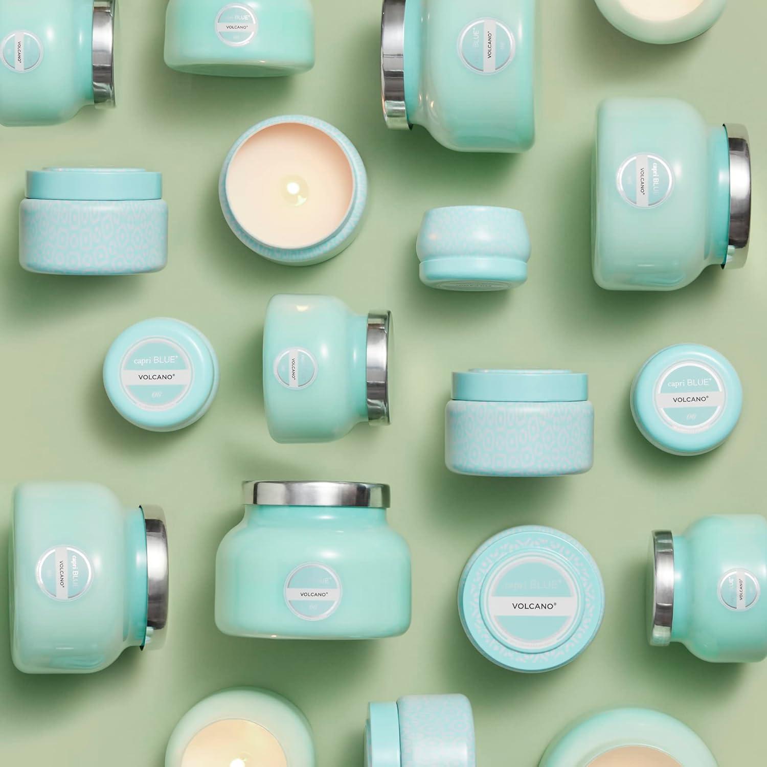 imageCapri Blue Volcano Scented Candles  Luxury Candles for Home Scented with Tropical Fruit ampamp Sugared Citrus  Long Lasting Soy Wax Blend  Petite Glass Jar Iced Matcha Green 8 ozAqua
