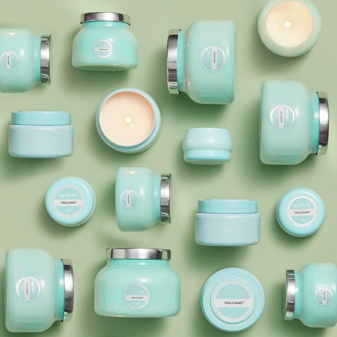 imageCapri Blue Volcano Scented Candles  Luxury Candles for Home Scented with Tropical Fruit ampamp Sugared Citrus  Long Lasting Soy Wax Blend  Petite Glass Jar Iced Matcha Green 8 ozAqua