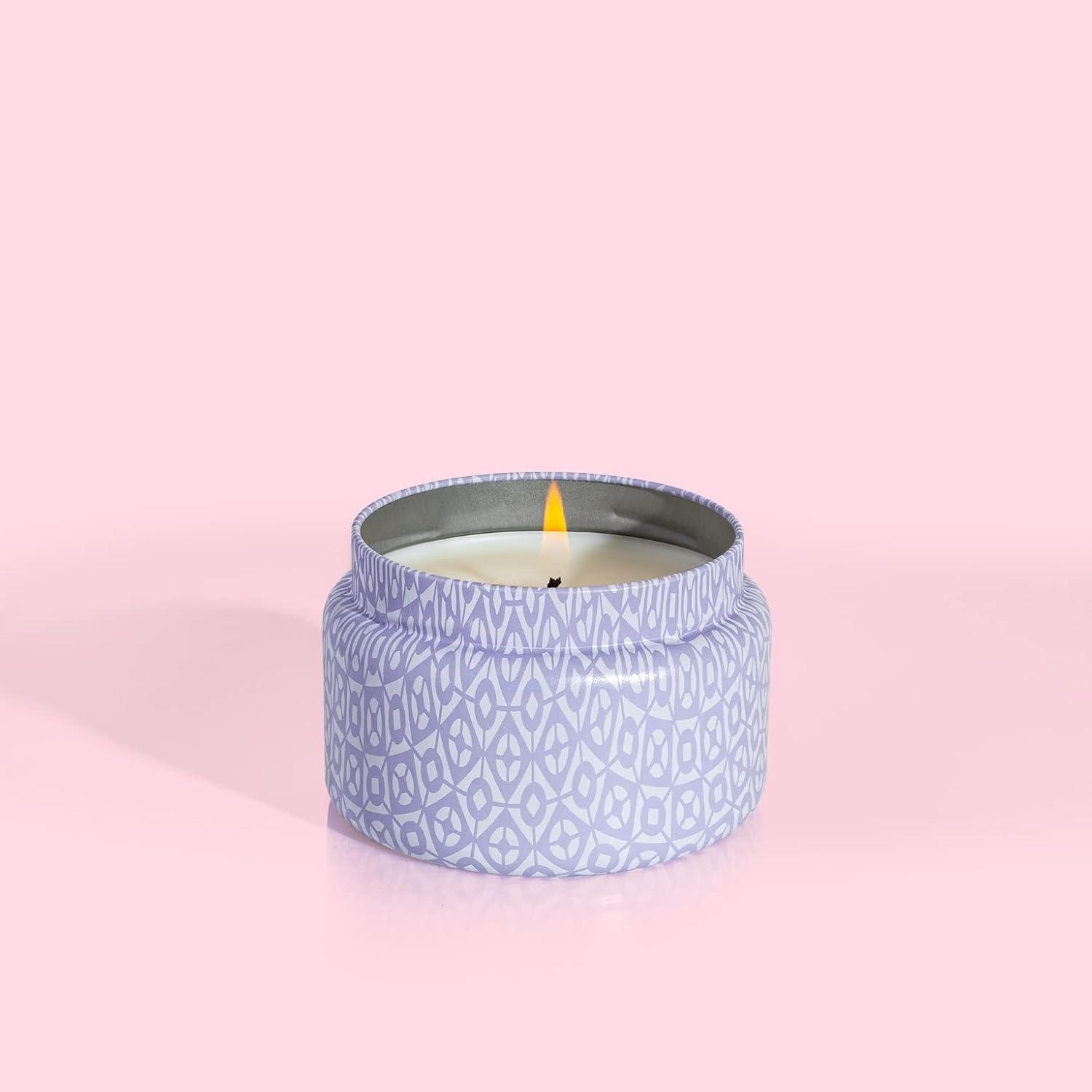 imageCapri Blue Volcano Scented Candles  Printed Travel Tin  Blended Soy Candles for Home Scented with Tropical Fruits ampamp Sugared Citrus  Spring Home Decor Iced Matcha Green Color 85 ozLavender