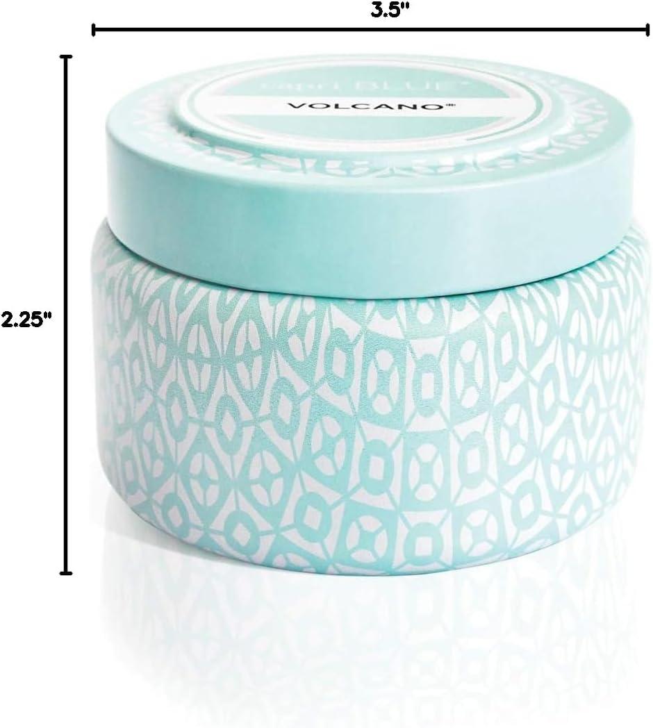 imageCapri Blue Volcano Scented Candles  Printed Travel Tin  Blended Soy Candles for Home Scented with Tropical Fruits ampamp Sugared Citrus  Spring Home Decor Iced Matcha Green Color 85 ozAqua