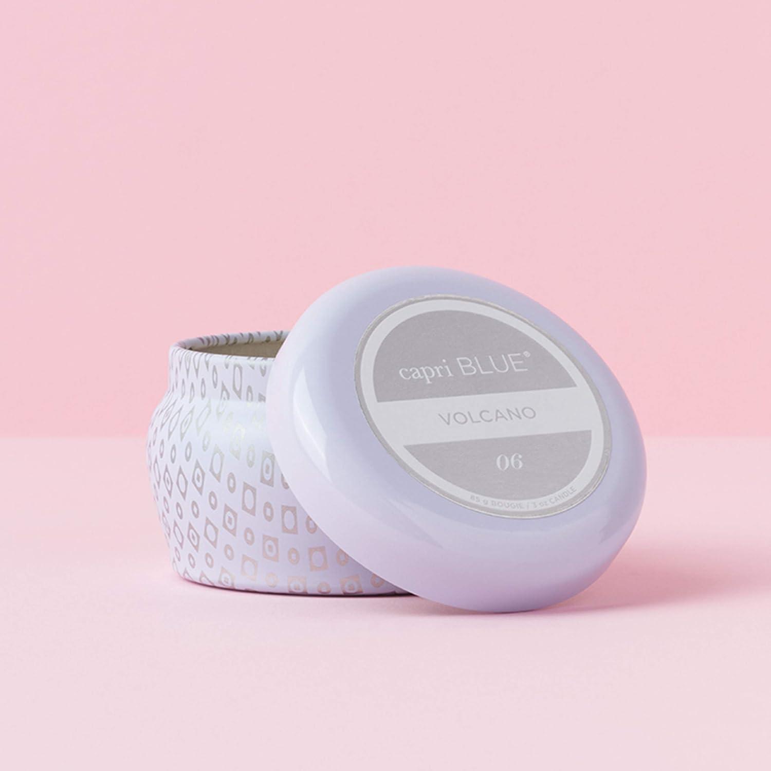 imageCapri Blue Volcano Scented Mini Tin Jar Candle  Printed Mini Tin Candles for Home Scented with Tropical Fruit ampamp Sugared Citrus  Long Lasting Soy Wax Blend Iced Matcha Green 3 ozWhite
