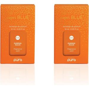 imageCapri Blue Pura Diffuser Refills  Luxury Home Fragrance  Long Lasting Oil Diffuser Scents with Notes of Brown Sugar Cinnamon ampamp Raspberry Cream Sugared Spice Twist Pack of 2 Pura RefillsPumpkin Dulce