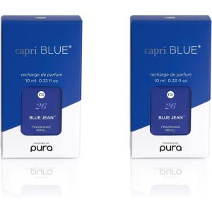 imageCapri Blue Pura Diffuser Refills  Luxury Home Fragrance  Long Lasting Oil Diffuser Scents with Notes of Brown Sugar Cinnamon ampamp Raspberry Cream Sugared Spice Twist Pack of 2 Pura RefillsBlue Jean