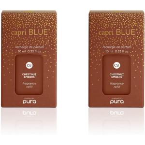 imageCapri Blue Pura Diffuser Refills  Luxury Home Fragrance  Long Lasting Oil Diffuser Scents with Notes of Brown Sugar Cinnamon ampamp Raspberry Cream Sugared Spice Twist Pack of 2 Pura RefillsChestnut Embers