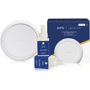 image:imageCapri Blue x Pura 5  Smart Fragrance Diffuser Plug in Kit  Includes 1 Pura Diffuser  2 Fragrance Refill Vials  Long Lasting Scents  Set schedules timers and More in the app Volcano