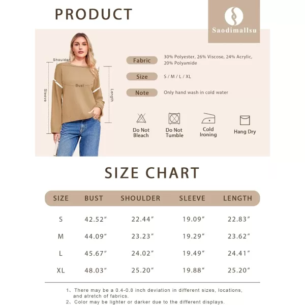 Saodimallsu Womens Sweaters Crewneck Long Sleeve Fall Chunky Knit Sweater Color Block Slouchy Loose Pullover Jumper TopsBeige