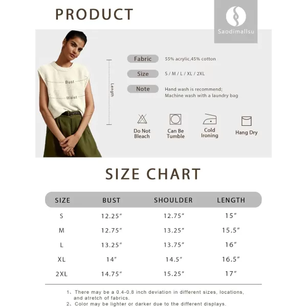 Saodimallsu Womens Sleeveless Crewneck Sweaters Ribbed Knit Tank Tops 2024 Trendy Sweater VestCoffee