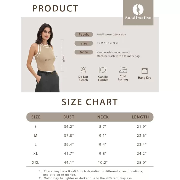 Saodimallsu Womens Sleeveless Tank Tops Summer Halter Color Block Oversized Knit Loose Shirts Trendy Sweater VestKhaki